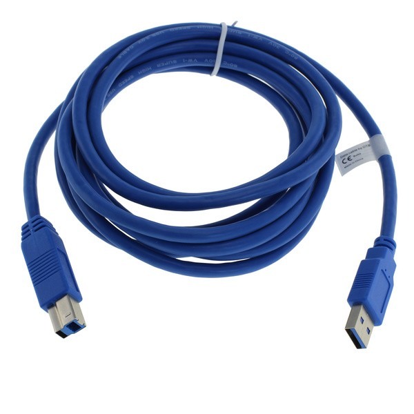 USB 3.0 Datenkabel Typ A auf Typ B - 3,0m - blau